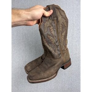 Dan Post Boots Mens Size 7.5M Brown Leather Western Square Toe Cowboy 4572 Rodeo